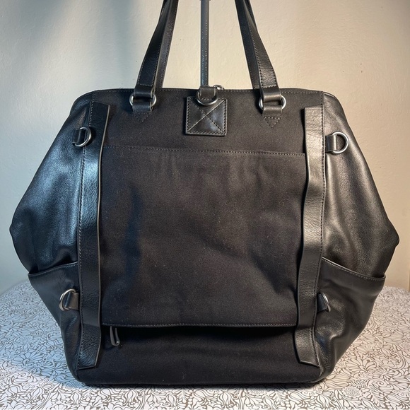 Betabrand Travel Tote Convertible Purse Bag Canvas & Leather - Picture 4 of 15